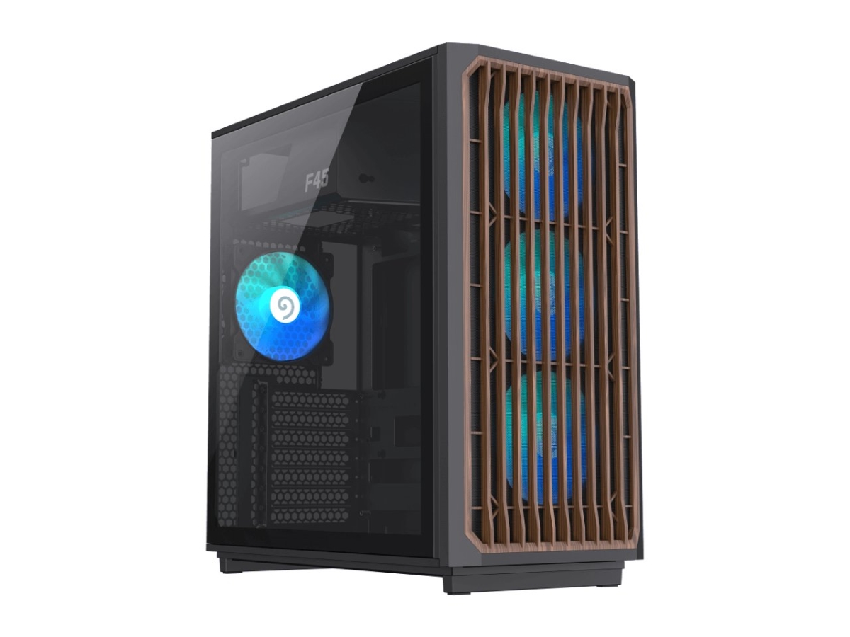 Picture of Gamemax F45 BW Black USB3.0 -type C Tax Mid Tower Gaming Computer Case W-l Tempered Glass Panel & 4 x ARGB 120 mm Fans Pre-installed&#44; Support 360 mm Aio
