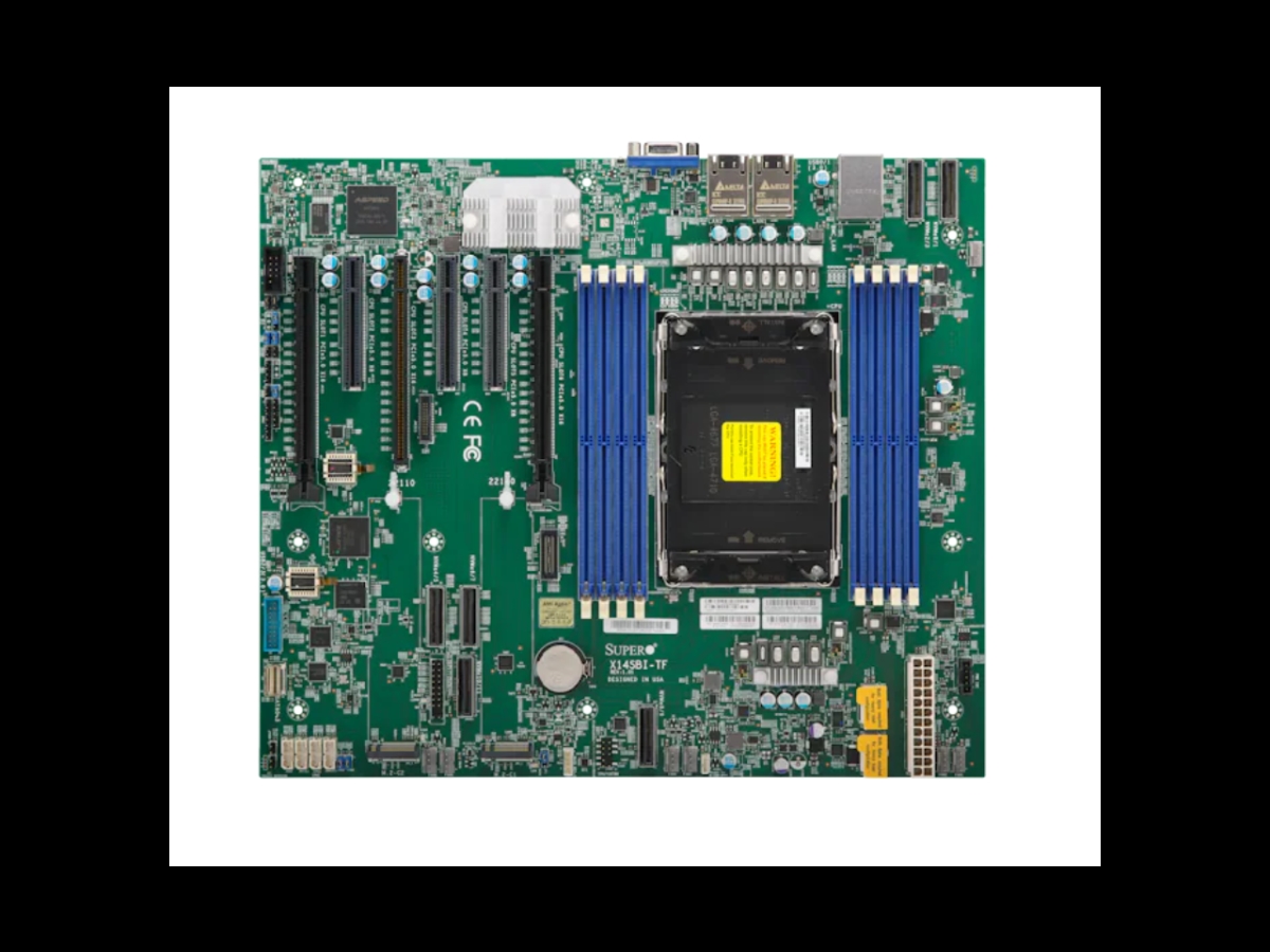 Picture of Supermicro MBD-X14SBI-TF-O Server Motherboard - Intel Xeon 6700 Series Processors with E-Cores - Single Socket LGA-4710 E2 Supported - CPU TDP Supports Up to 350W TDP