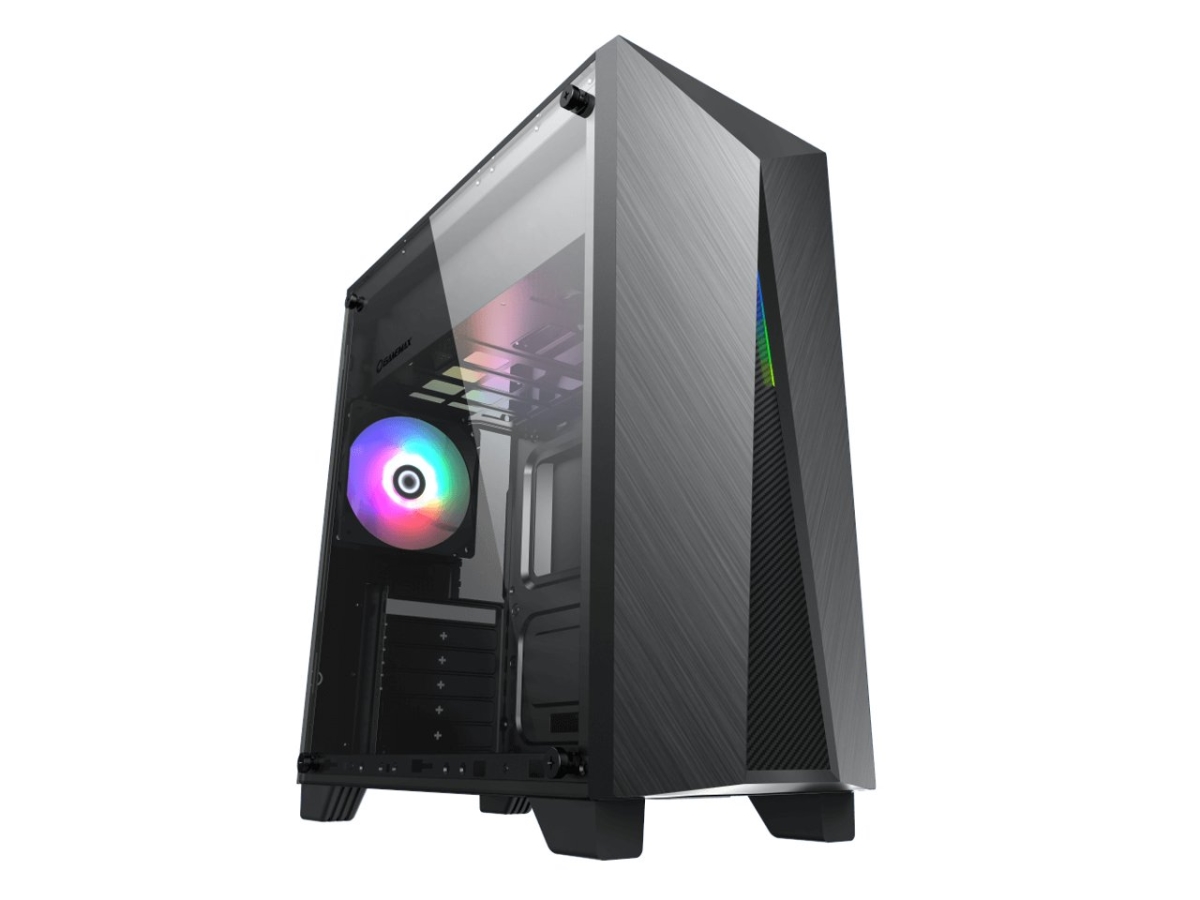 Picture of Gamemax gamemax Nova N6 Nova N6 Black Steel & Tempered Glass Tax Mid Tower Gaming Computer Case