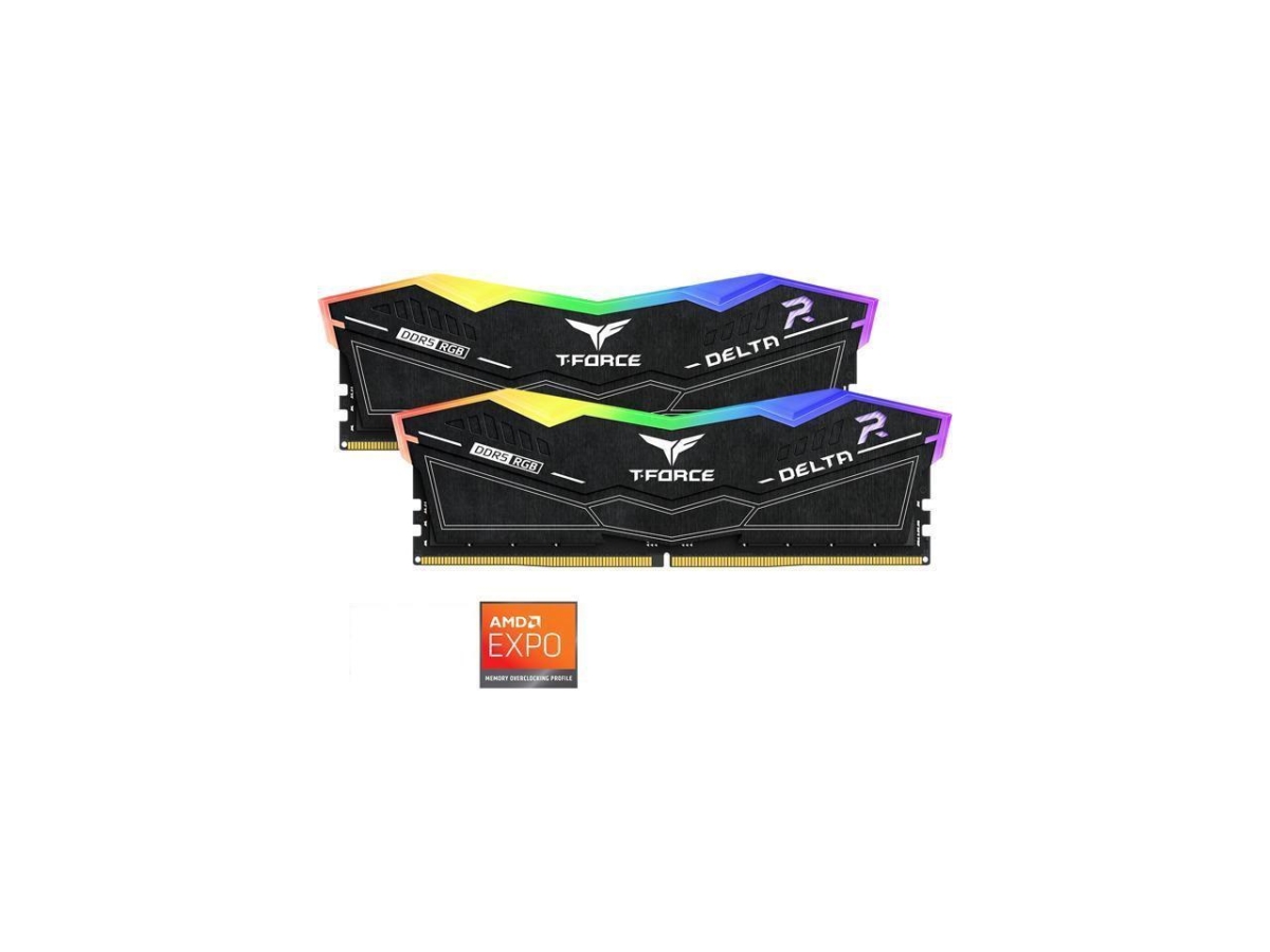 Picture of Team Group FF3D564G6400HC30CDC01 T-Force Delta RGB 64GB 2 x 32GB 288-Pin PC RAM DDR5 6000 PC5 48000 Desktop Memory Model