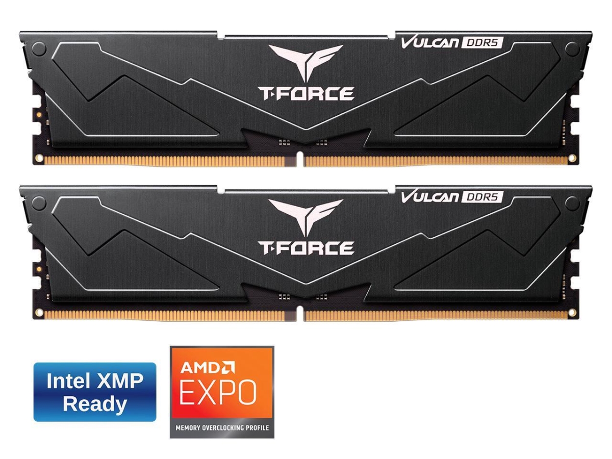 Picture of Team Group FLBD564G6400HC34EDC01 T-Force Vulcan 64GB 2 x 32GB 288-Pin PC RAM DDR5 6400 PC5 51200 Desktop Memory Model