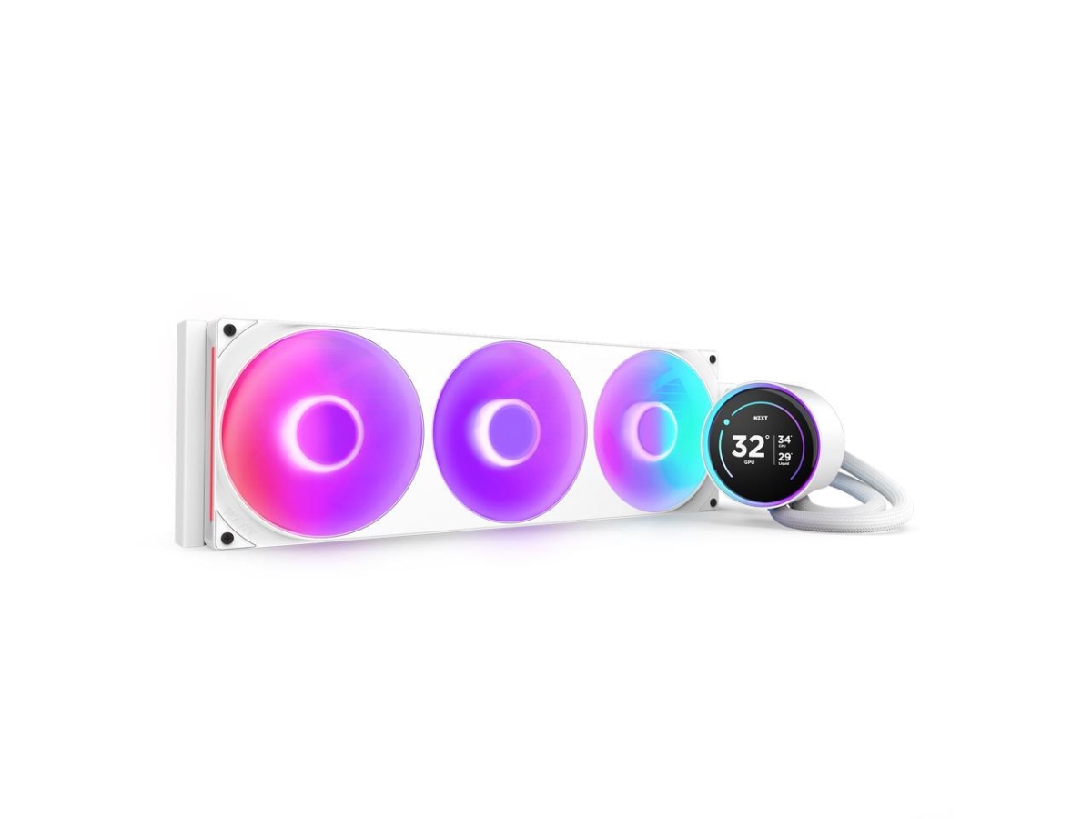 Picture of NZXT RL-KR42E-W2 Kraken Elite RGB 420 mm White AIO Liquid Cooler with IPS LCD & RGB Core Single-Frame Fan