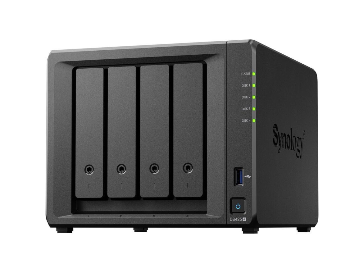 Synology - DiskStation DS425+ 4-Bay NAS Server Compact Storage Hub with 100% Data Ownership - Black