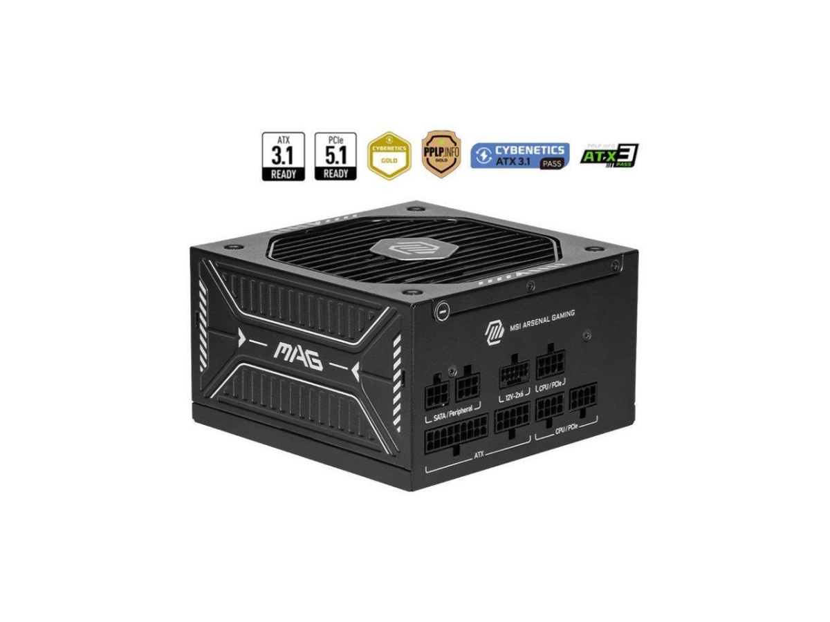 MAG A750GLS PCIE5 Fully Modular Compact Gaming 750W Power Supply for 80 Plus Gold & ATX 3.1 & PCIe 5.1 Ready