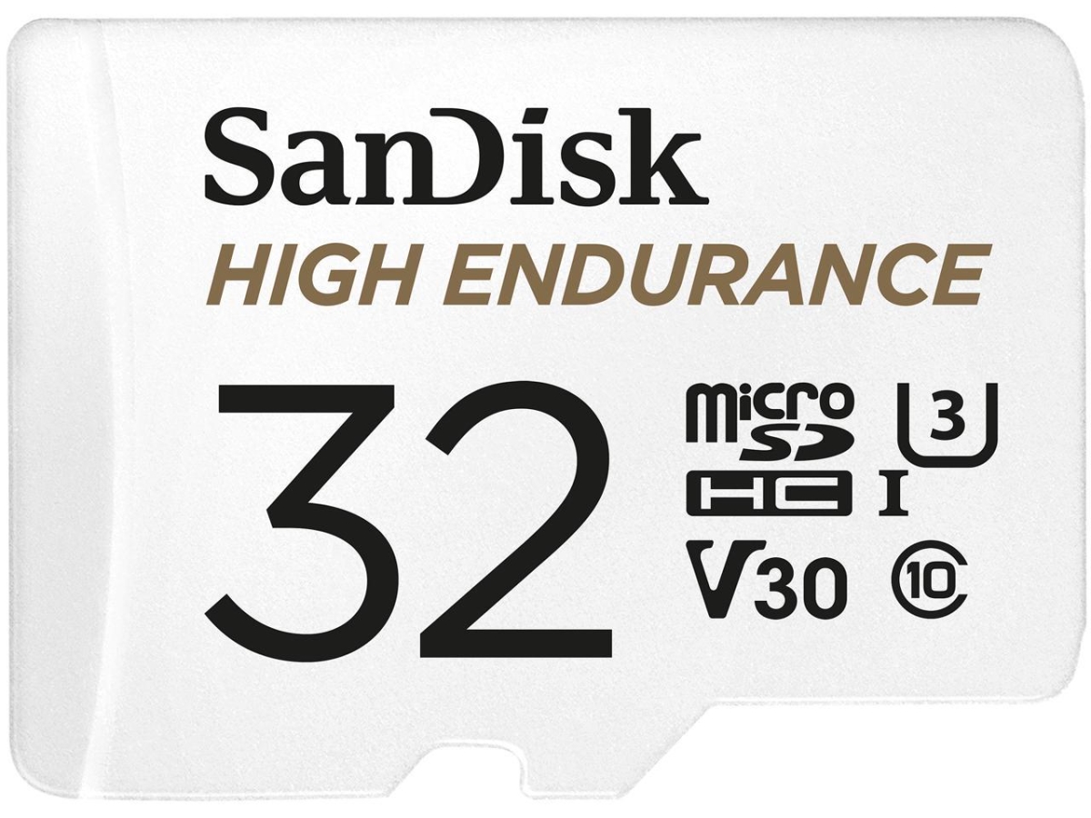 32GB High Endurance MicroSDHC Class 10 U3 V30 4K UHD Memory Card with Adapter