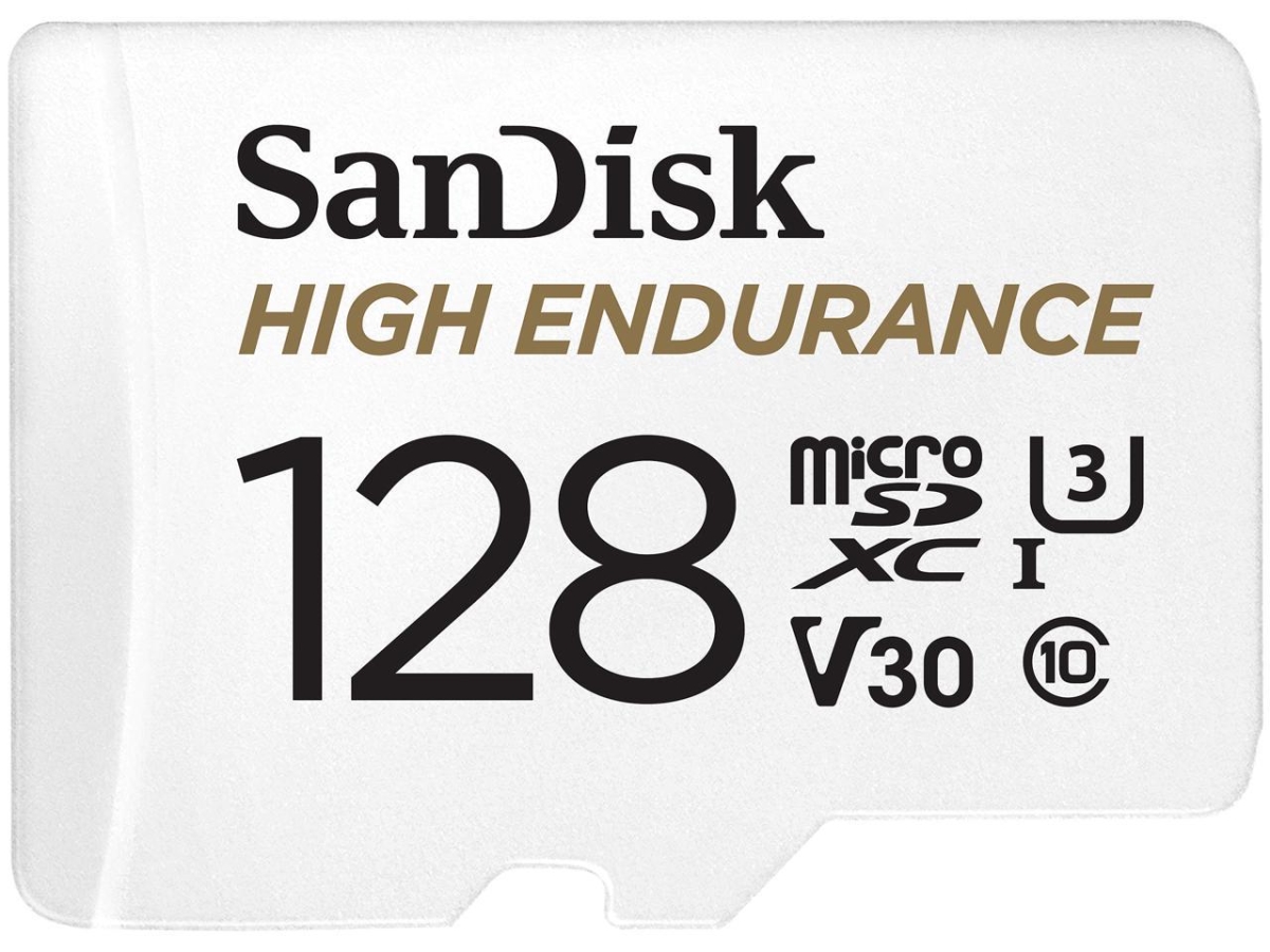 128GB High Endurance MicroSDXC C10 U3 V30 4k UHD Memory Card with Adapter