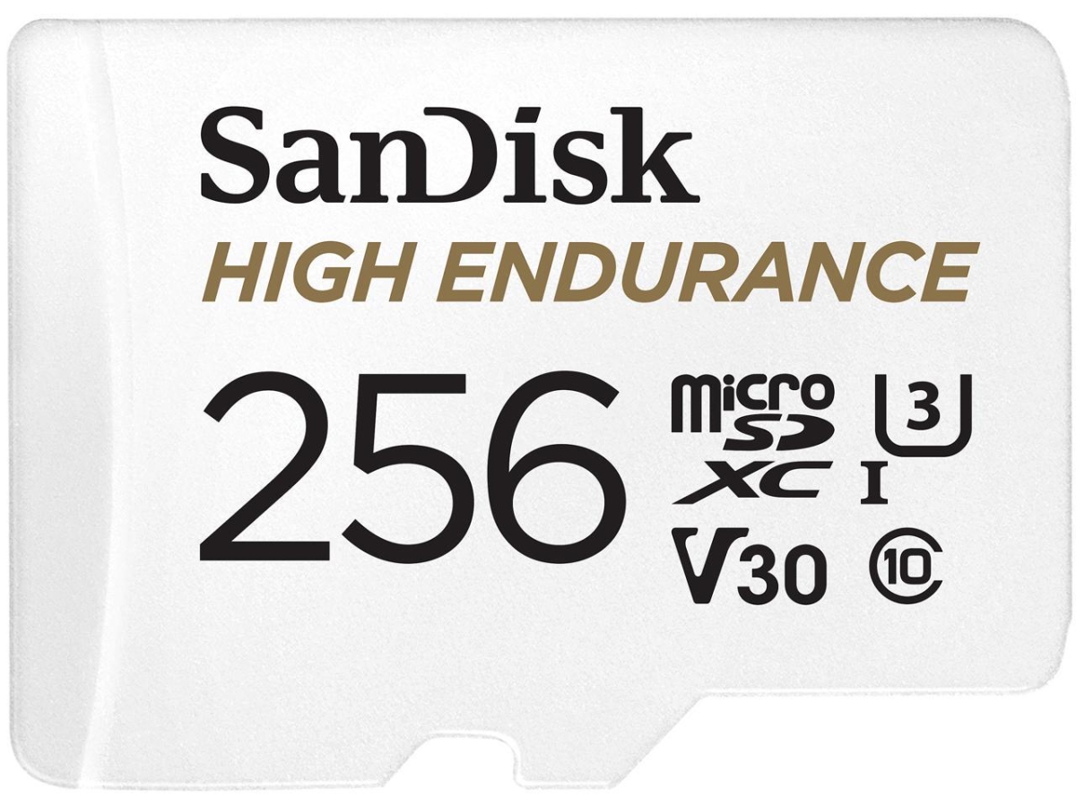 Picture of SanDisk SDSQQNR-256G-GN6IA 256GB High Endurance microSDXC C10&#44; U3&#44; V30&#44; 4k UHD Memory Card with Adapter