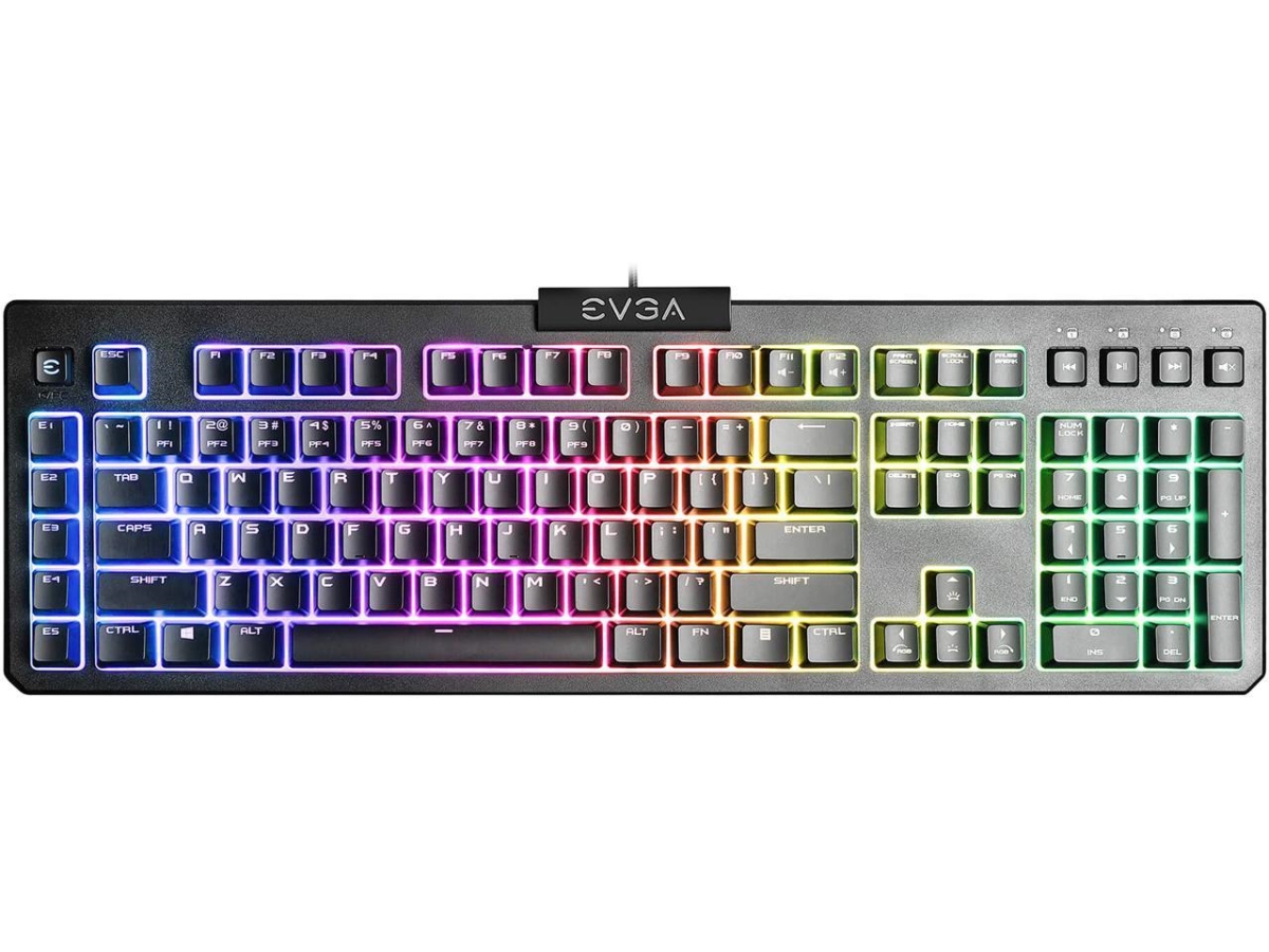 Picture of Evga 834-W0-12US-KR 5 Programmable Macro Keys & Dedicated Media Keys Water Resistant RGB Backlit LED Z12 RGB Gaming Keyboard