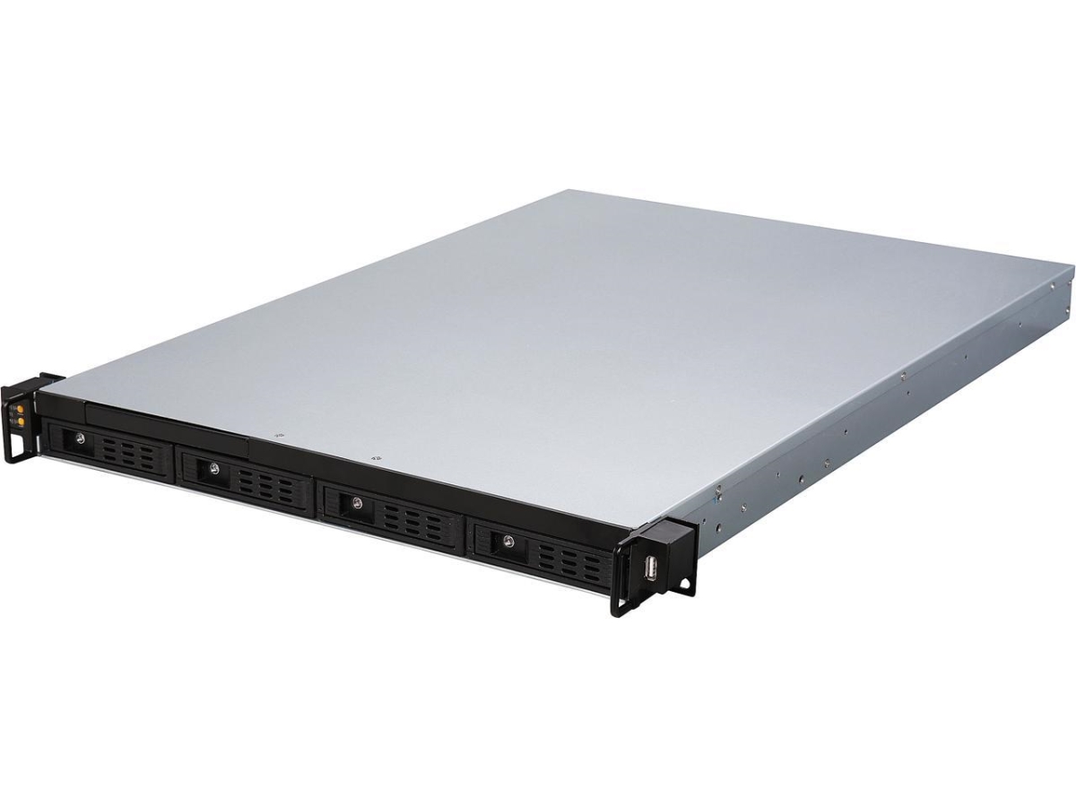 Picture of Athena Power RM-1U1043HE12 1.2 mm SGCC 1U Rackmount Server Case&#44; Silver & Black