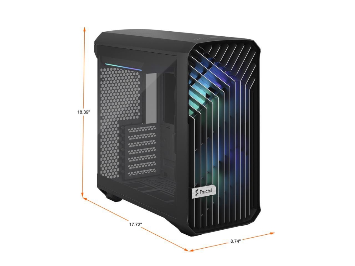 Picture of Fractal Design FD-C-TOR1C-02 Torrent Compact RGB TG Light Tempered Glass High-Airflow ATX Computer Case, Black