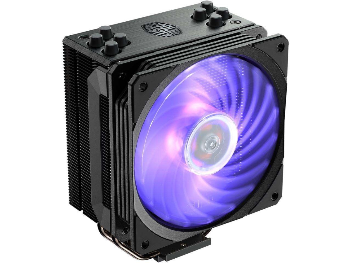 Picture of Cooler Master RR-212S-20PC-R2 Hyper 212 RGB Black Edition CPU Air Cooler with SF120R RGB Fan&#44; Anodized Gun-Metal Black&#44; Brushed Nickel Fins & 4 Copper Direct Contact Heat Pipes