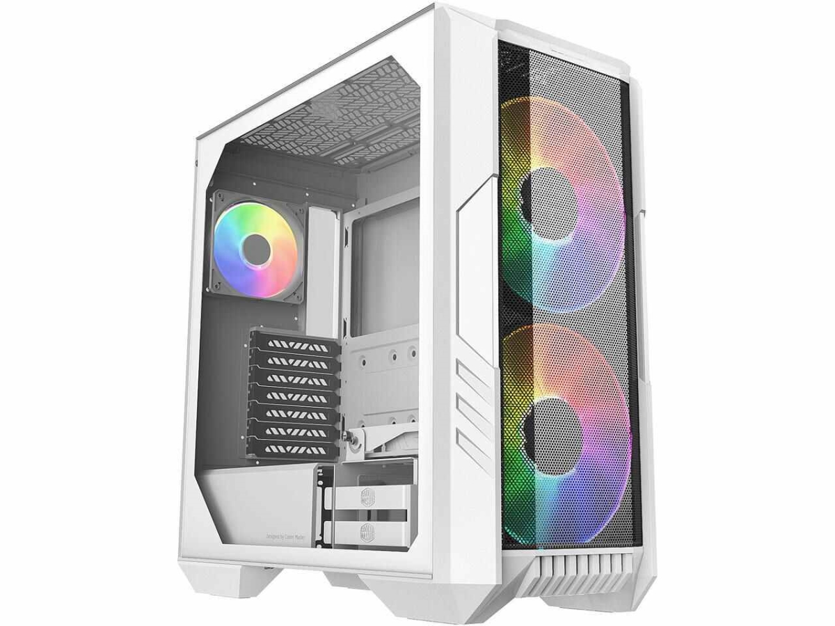 HAF 500 Steel, Plastic & Tempered Glass ATX Mid Tower Computer Case, White