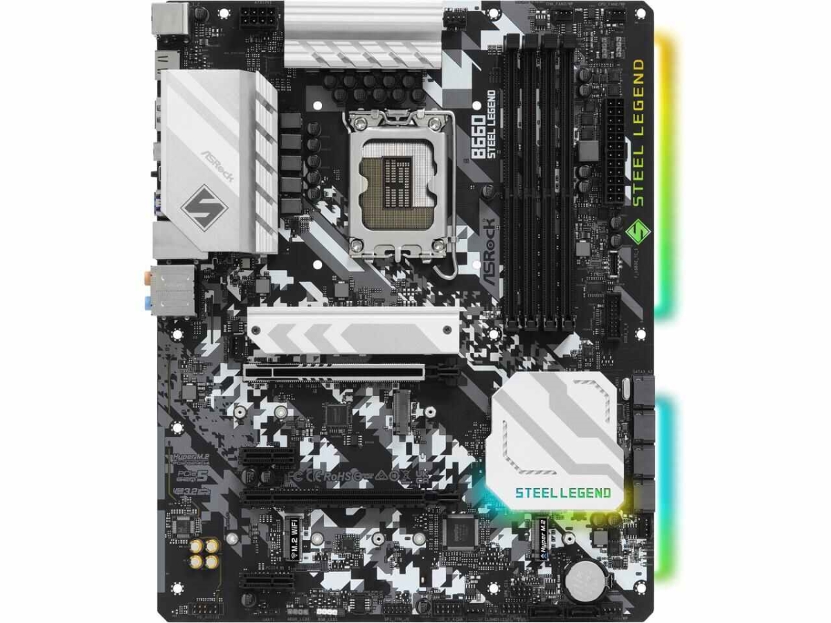 Picture of Asrock B660 STEEL LEGEND LGA 1700 Intel B660 SATA 6GBs DDR4 ATX Intel Motherboard