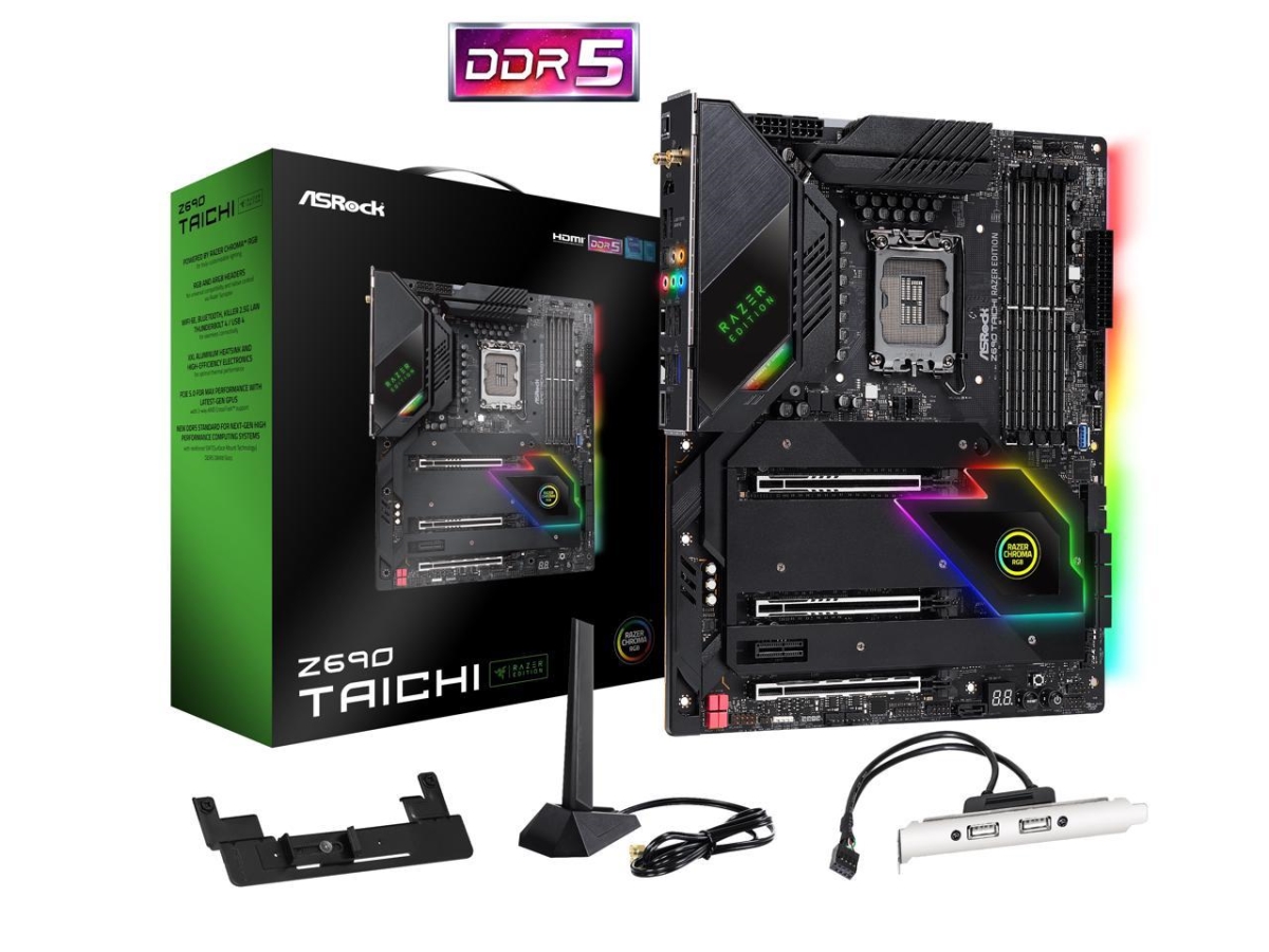 Picture of ASRock Z690 Taichi Razer Ed Taichi Razer Edition LGA 1700 Intel Z690 SATA 6Gb-s DDR5 ATX Intel Motherboard
