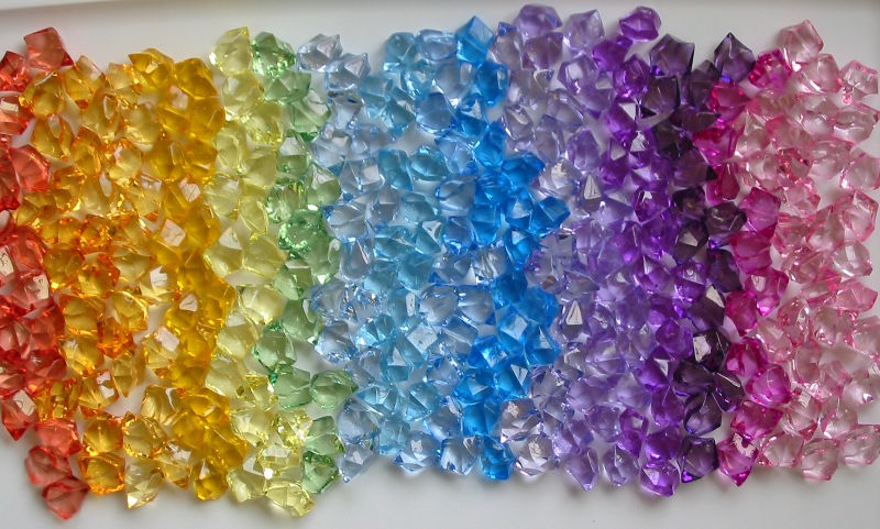 Clear Acrylic Rock, Medium - Red Berry
