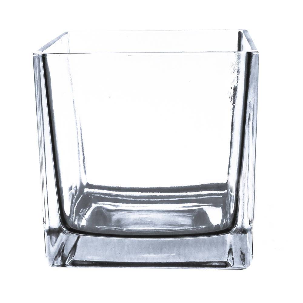 5 in. Cube Glass Container, Clear