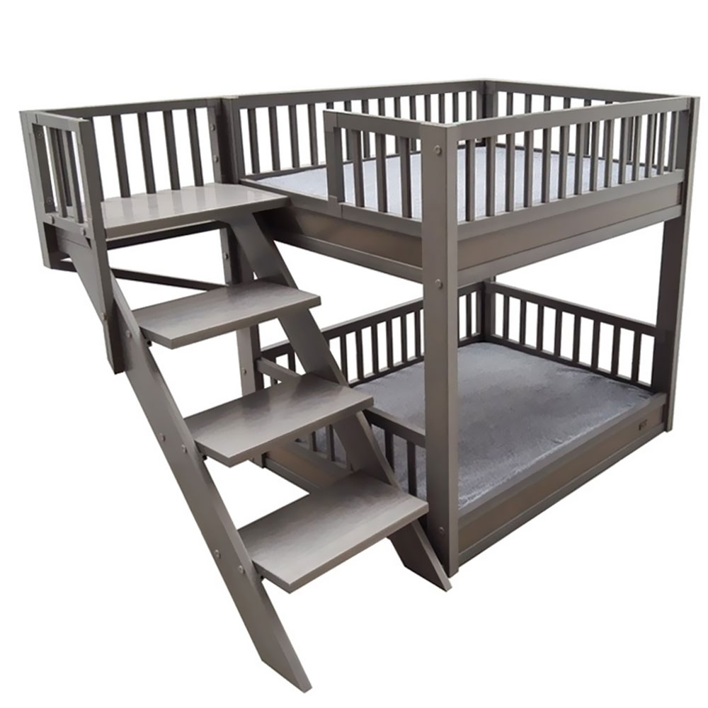 Picture of New Age Pet EHBB405 Aspen Bunk Beds for Dogs with Removable Cushions - Grey