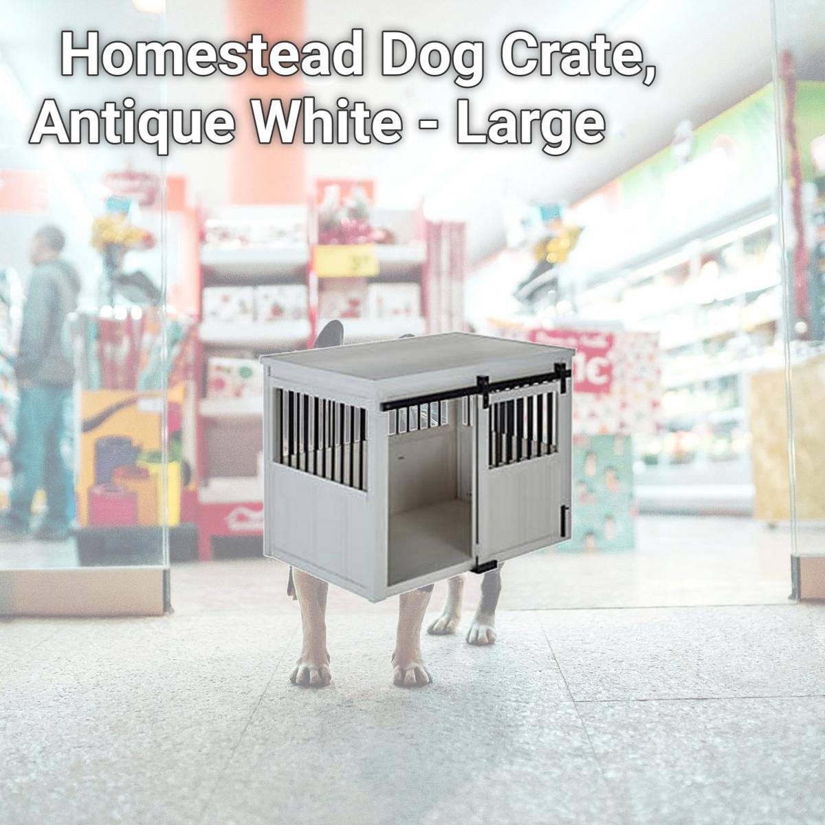 Picture of New Age Pet EHDBC15-04L Homestead Dog Crate, Antique White - Large