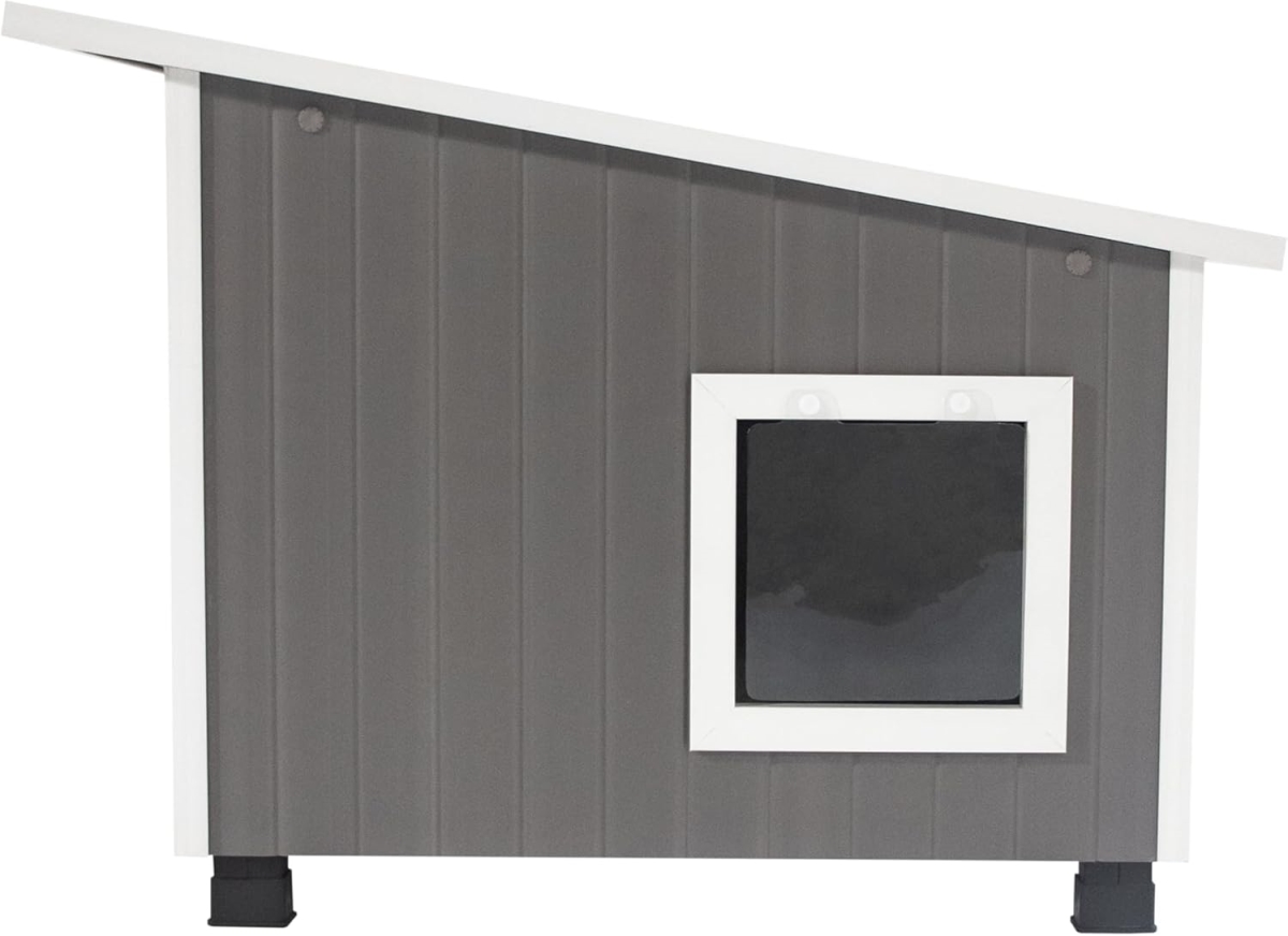 Picture of Age Pet EHKOH37-05XL Outdoor Cat House&#44; Gray with White Trim - Extra Large