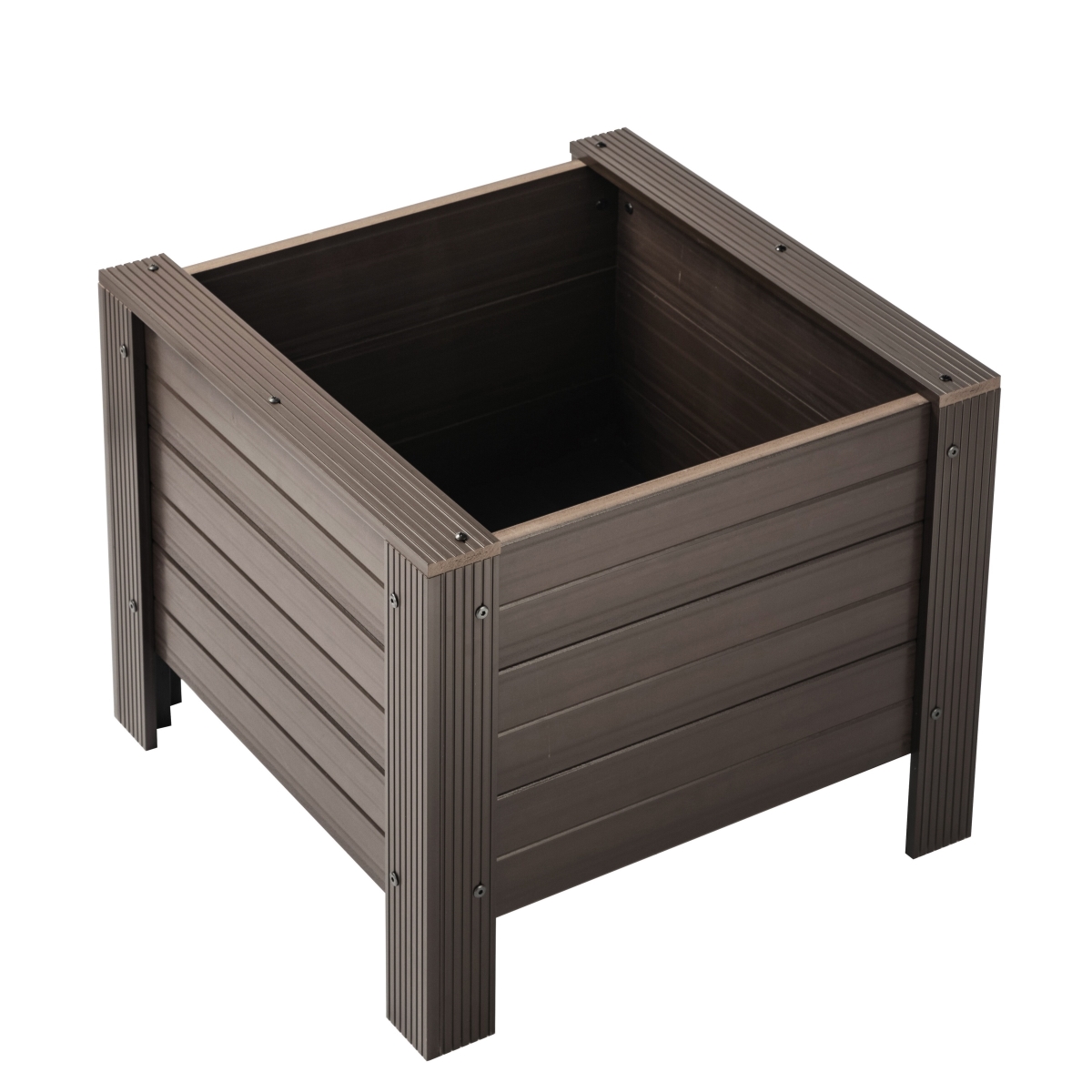 Age Pet RGGSP42-09-24 24 in. Ecoflex Square Planter, Walnut