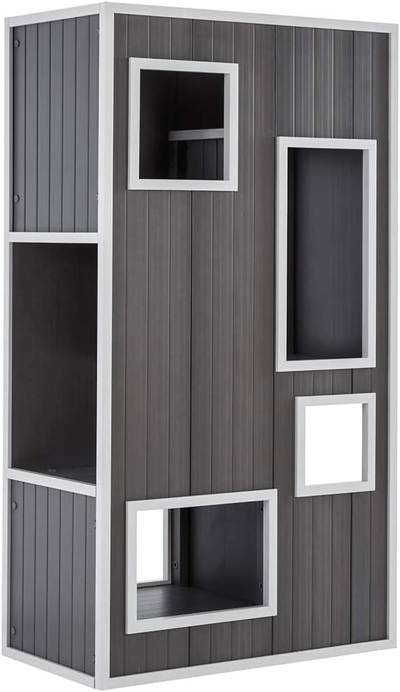 Picture of Age Pet EHKKS13-05 Kitty Kase Cat Tree Play Tower&#44; Gray