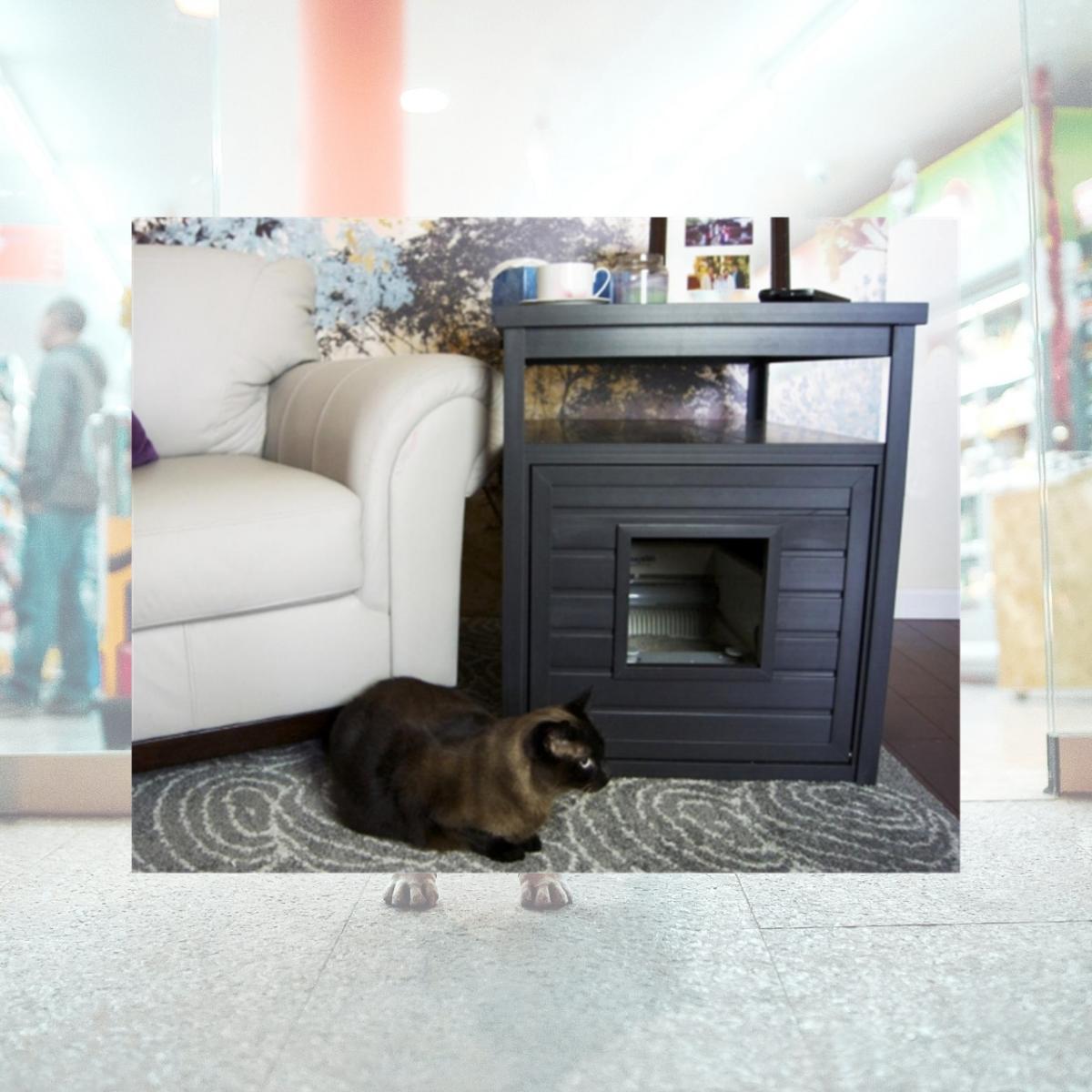 Picture of New Age Pet EHLB002-02 Habitat N Home Espresso Jumbo Litter Loo End Table - Espresso