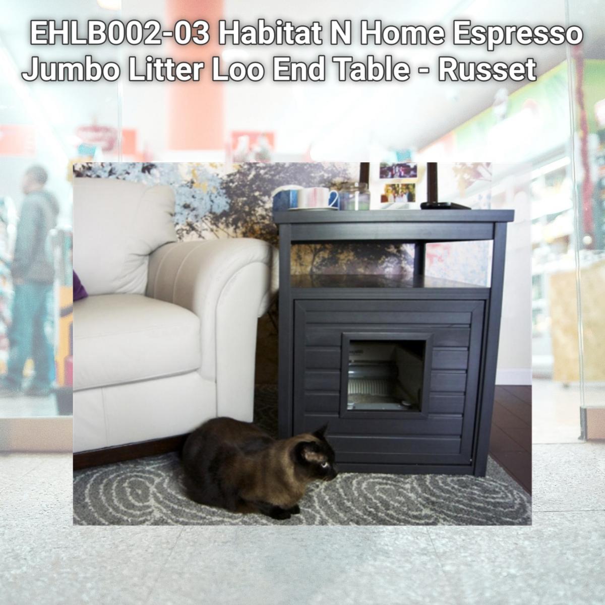 Picture of New Age Pet EHLB002-03 Habitat N Home Espresso Jumbo Litter Loo End Table - Russet