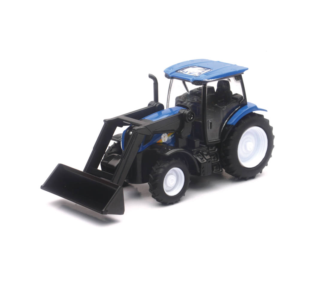 Die Cast New Holland Farm Tractor T6 with Loader  Blue  Pack of 12 -  Endless Games, EN3089998