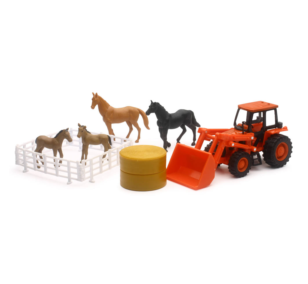 New-Ray Toys SS-15835A Kubota Farm Tractor with Horses Set -  New-Ray Toys Inc