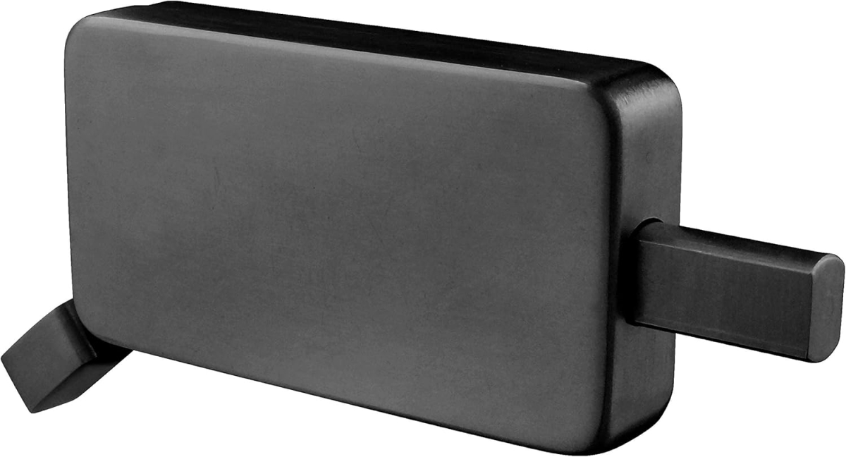 BD1022-19G  Barn Door Privacy Lock, Graphite Black Surface Jamb Mount Lock for Barn Doors and Interior Sliding Doors