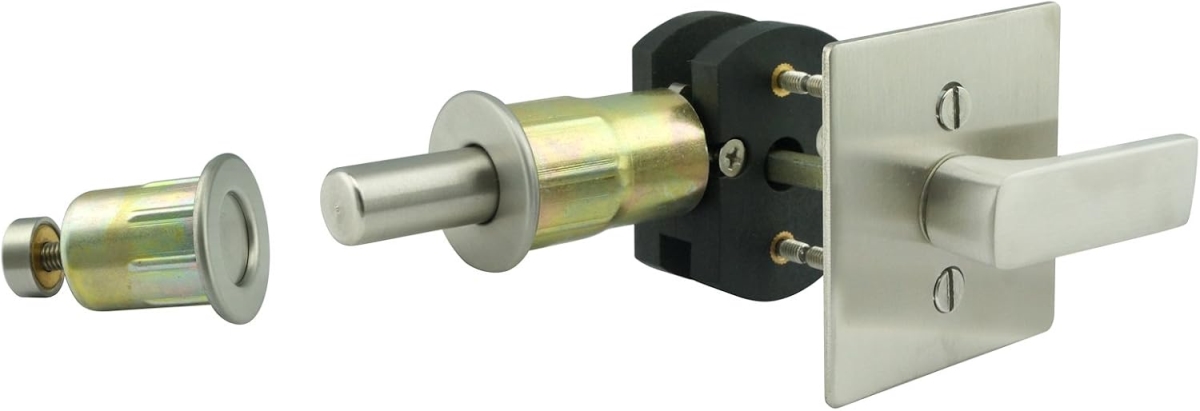 EC1315-BD4312-32  Barn Door Privacy Lock with Square Rose, Polished Stainless Steel ADA Turn Lock, 3-1/2' Backset