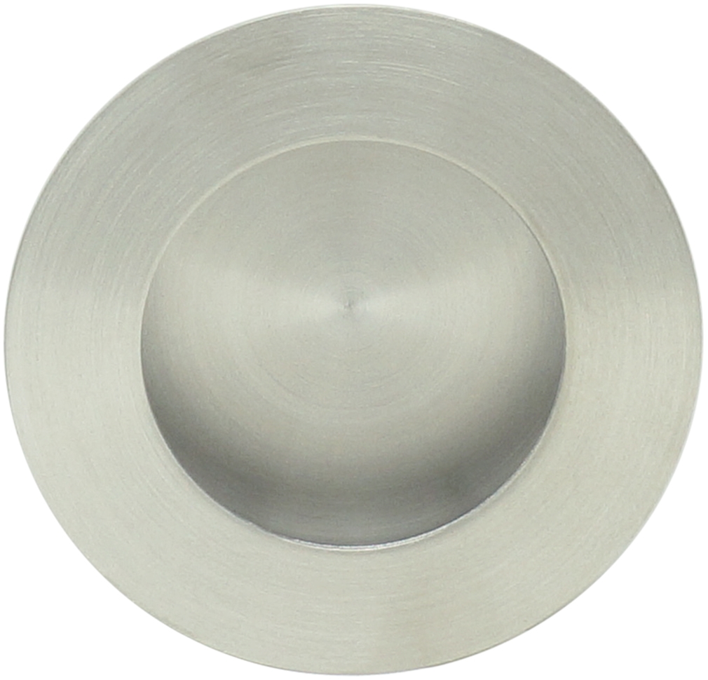 FHIX01-32D  Round Pocket Door Pull, Satin Stainless Steel Recessed Cup Pull for Sliding Pocket Doors, 2.56' x 2.56'
