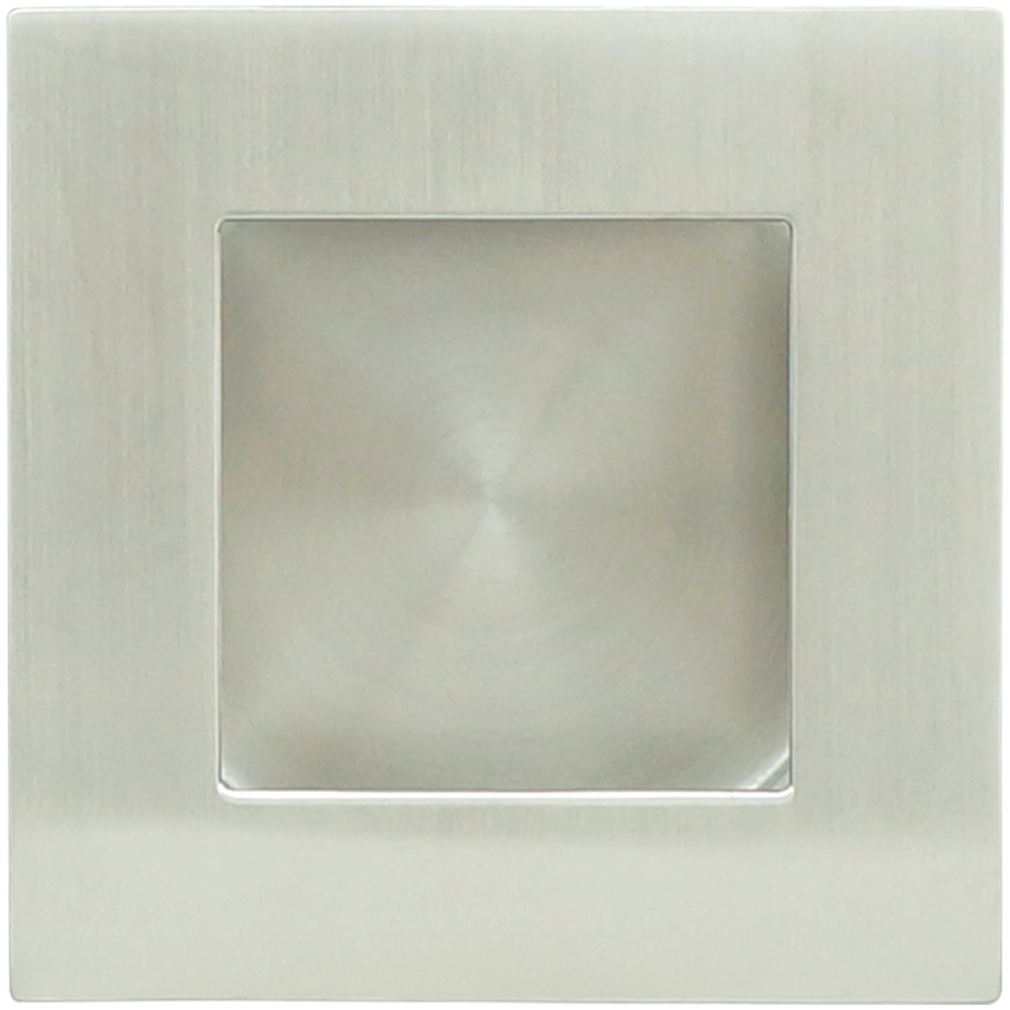 FHIX05-32D  Square Pocket Door Pull, Satin Stainless Steel Recessed Cup Pull for Sliding or Cabinet Doors, 2-3/4'