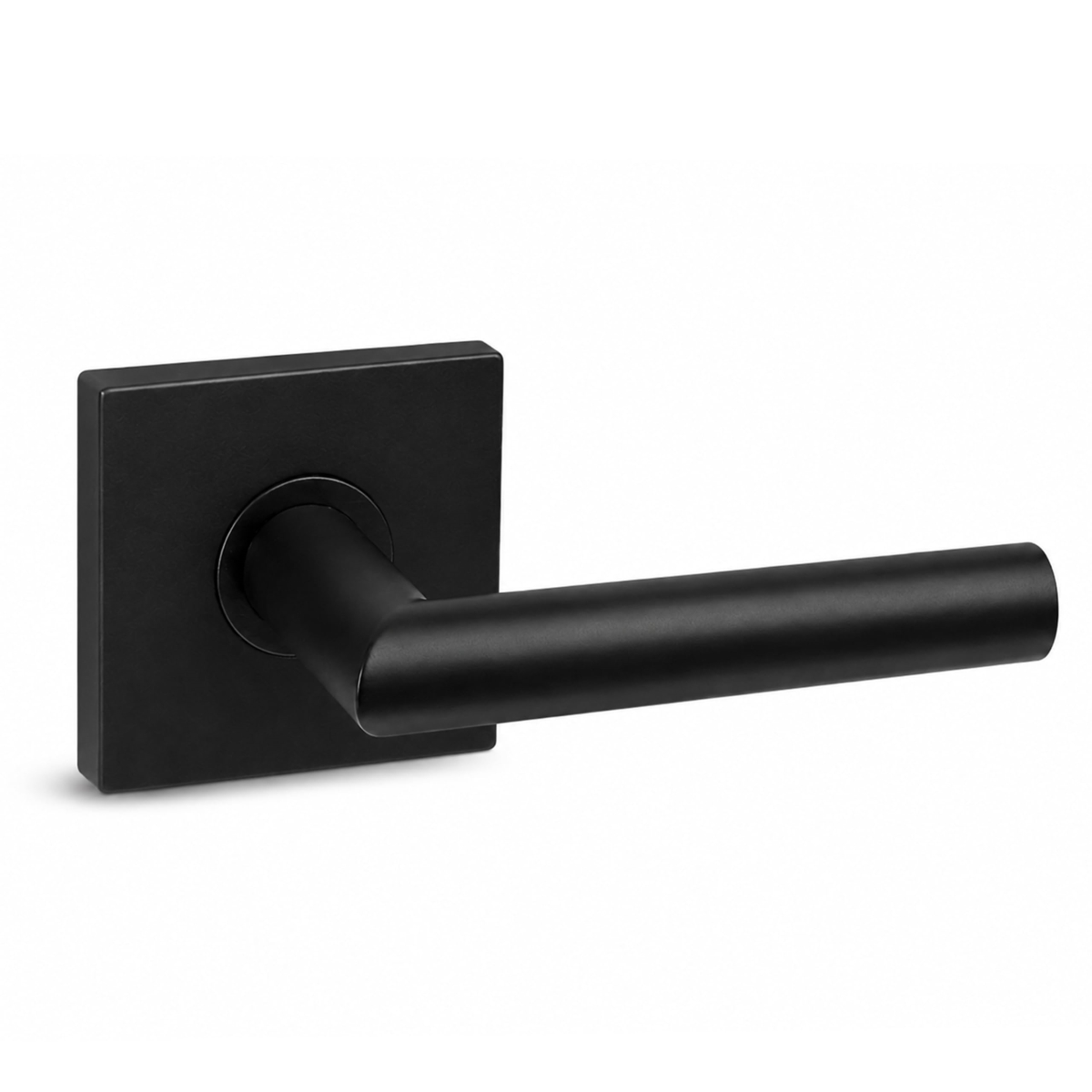 SE105L461-19G  Frankfurt Passage Door Lever Set with Square Rosette, Graphite Black Interior Door Handle, 2-3/8' Backset