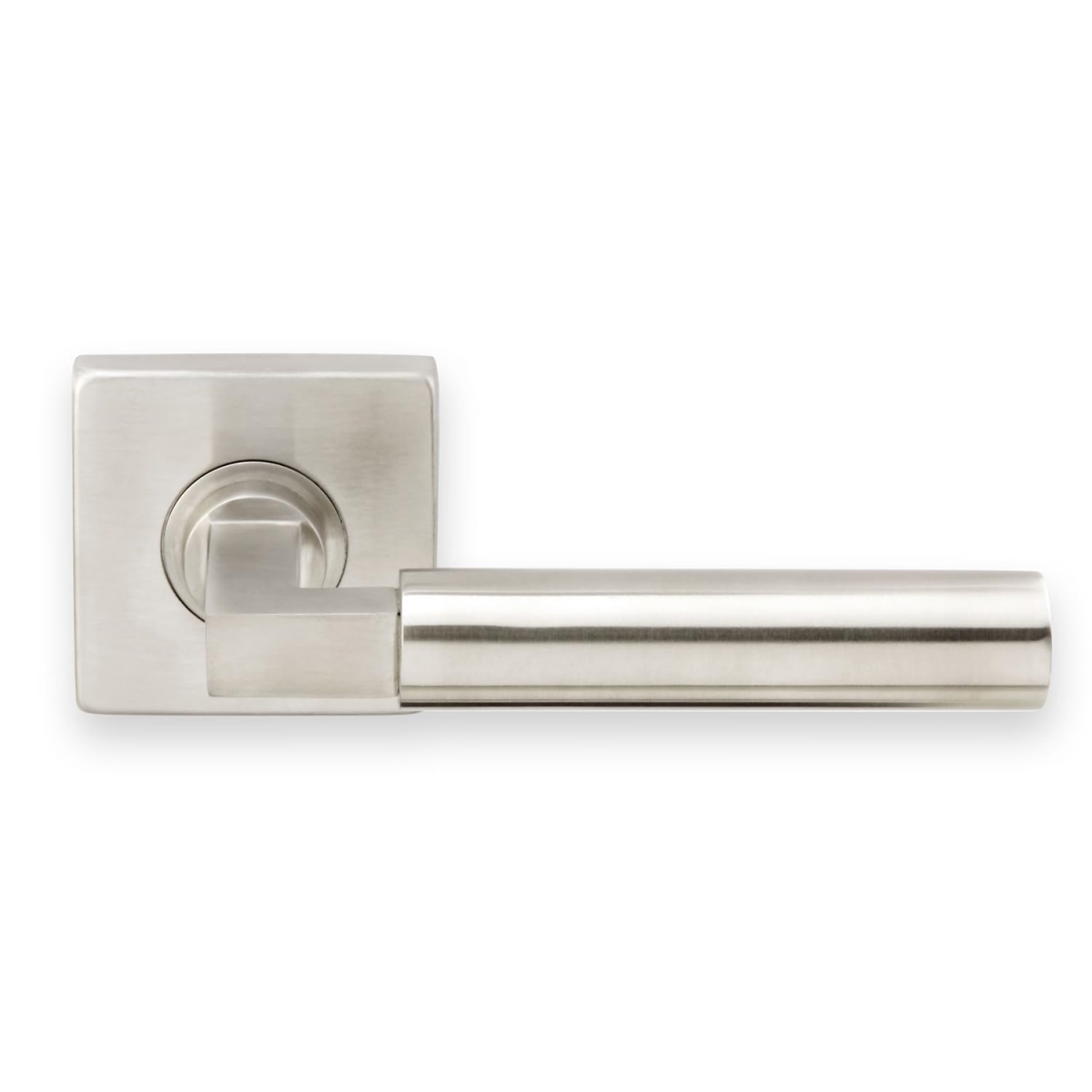 SE221L461-32D  Aurora Passage Door Lever Set with Square Rosette, Satin Stainless Steel Interior Door Handle, 2-3/8' Backset