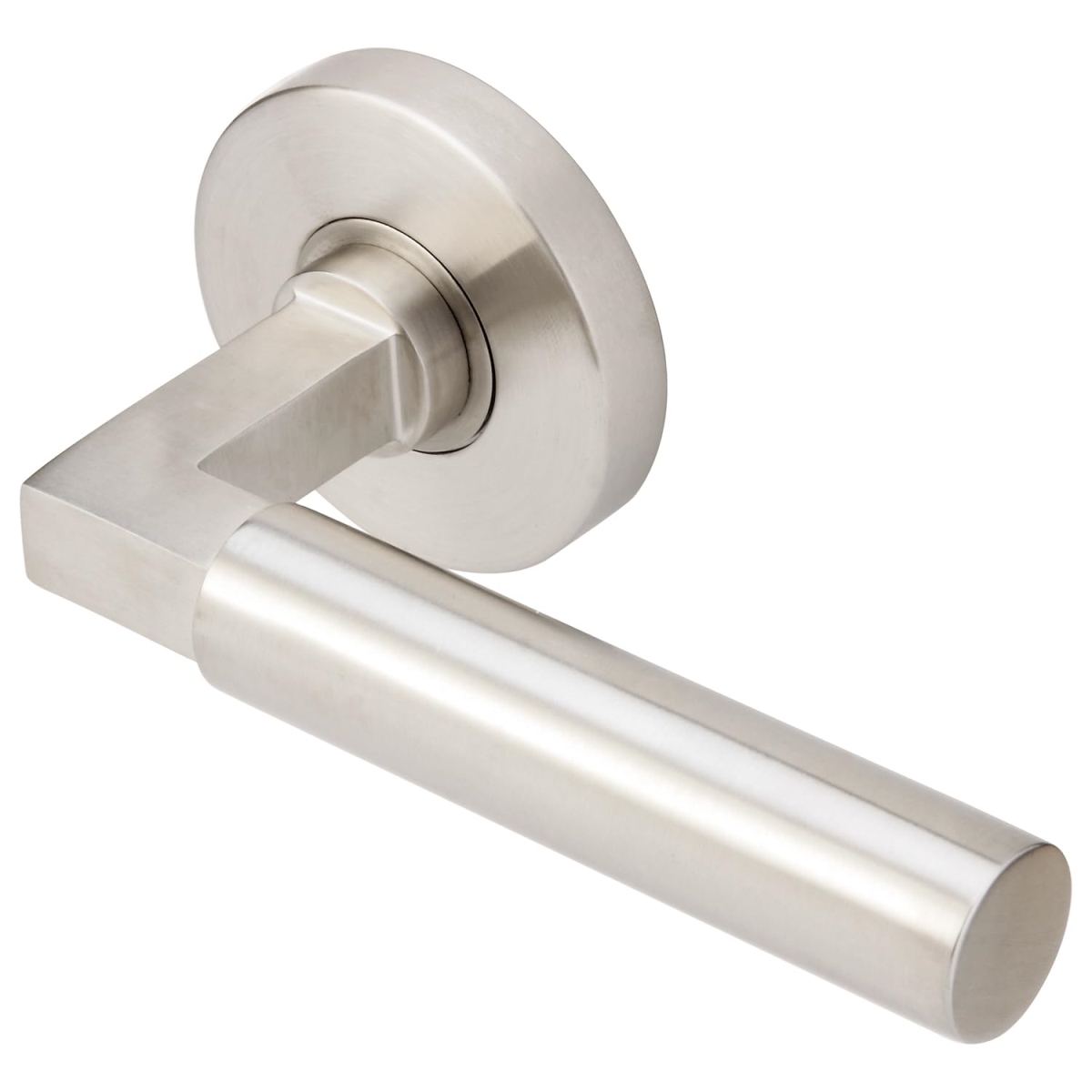 RA221L471-32D  Aurora Passage Door Lever Set with Round Rosette, Satin Stainless Steel Interior Door Handle, 2-3/4' Backset
