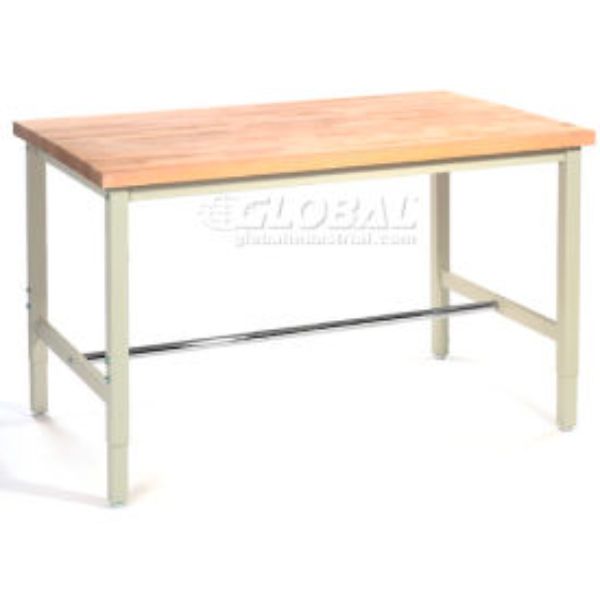 Adjustable Height Birch Workbench - Tan - 72 x 30 in. - 5000 lb Capacity