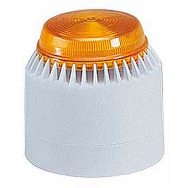 Horn Strobe, Siren, Continuous, 18 to 28V DC, 82 to 100dB at 10 ft, ABS, Plastic, White/Amber
