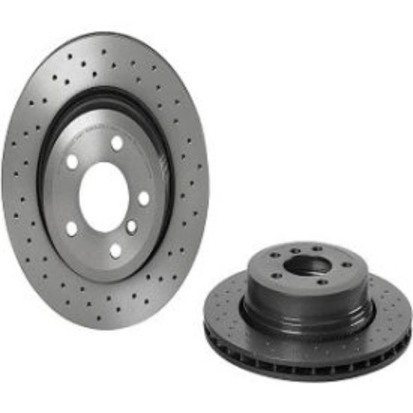 B2693363 09.9573.1X Premium UV Coated Rear Xtra Cross Drilled Brake Rotor for 2004-2010 BMW X3