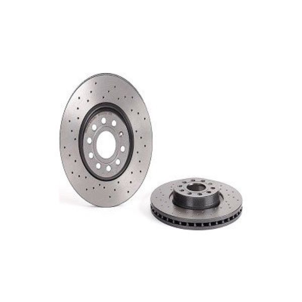 B2693235 09.9772.1X Premium UV Coated Front Xtra Cross Drilled Brake Rotor for 2006-2013, 2015-2019 Audi A3