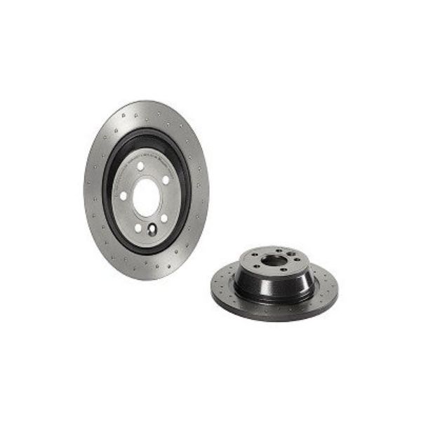 Premium UV Coated Rear Brake Rotor - Silver - Compatible with 2012-2015 Range Rover Evoque