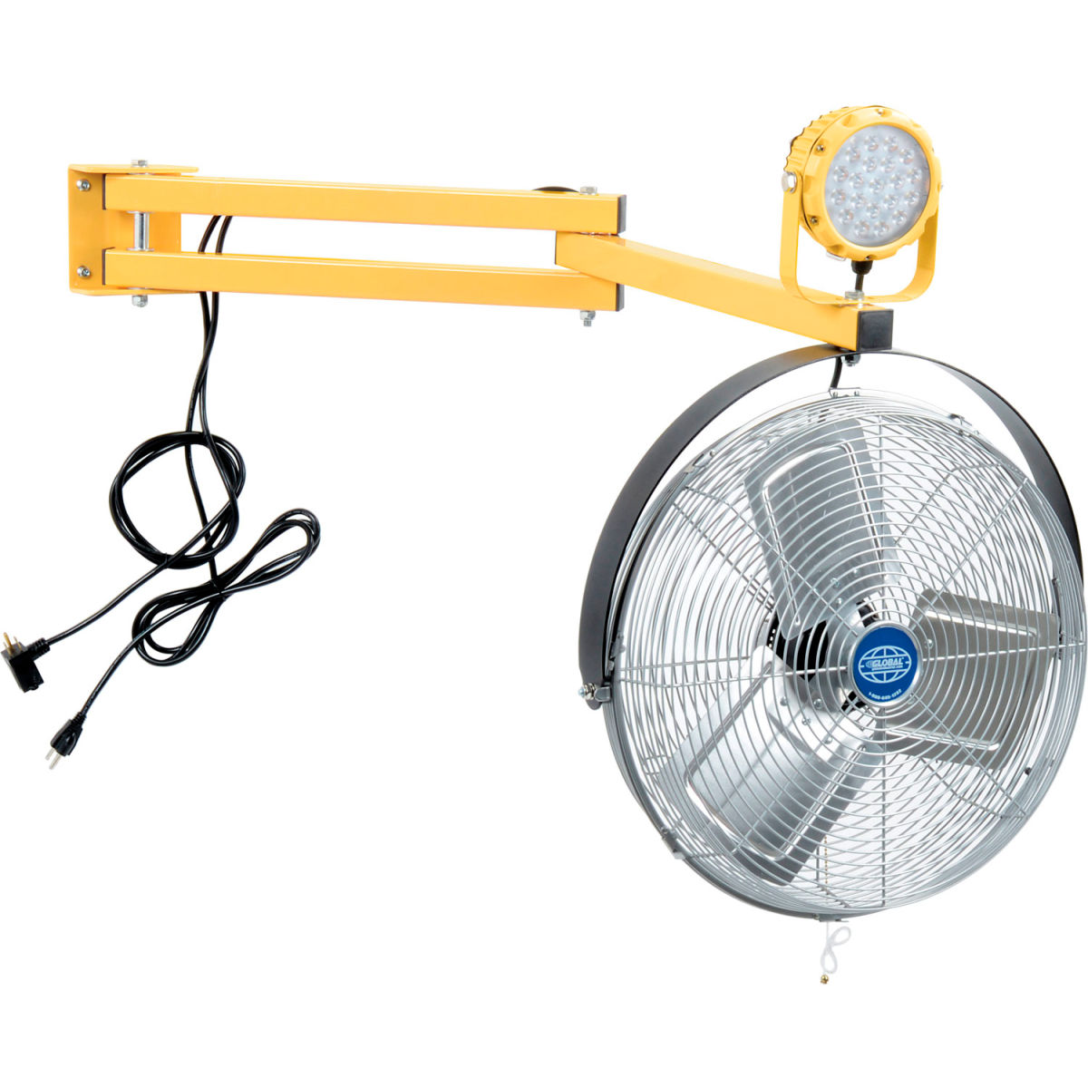 LED Dock Light & Fan - Yellow - 40in. Arm - 30 Watts - 3000 Lumens