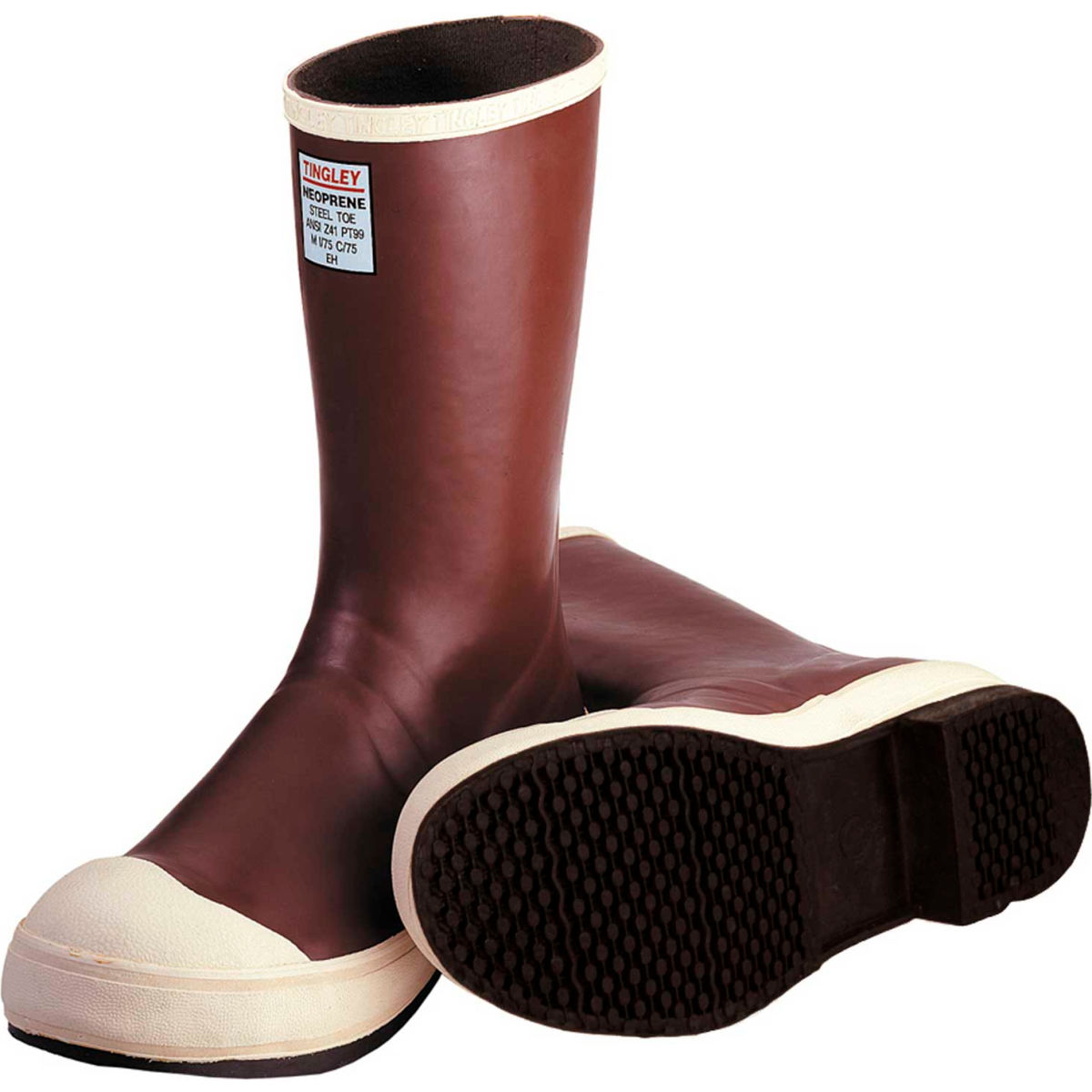 MB924B Neoprene Steel Toe Snugleg Boots, Brick Red & Brown, Size 12 -  Noah Mason, NO3647403