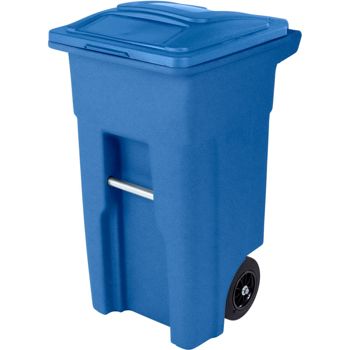 32 gal Heavy Duty Two-Wheel Trash Cart, Blue