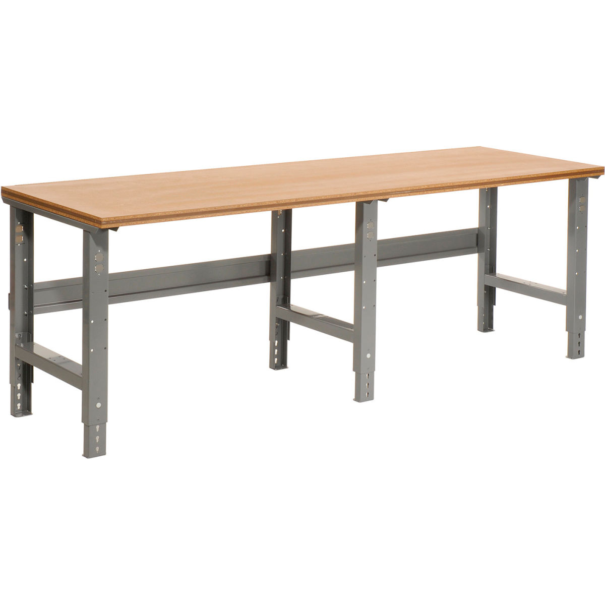 C-Channel Leg, Shop Top Square Edge Adjustable Height Workbench, Gray - 96 x 30 in.