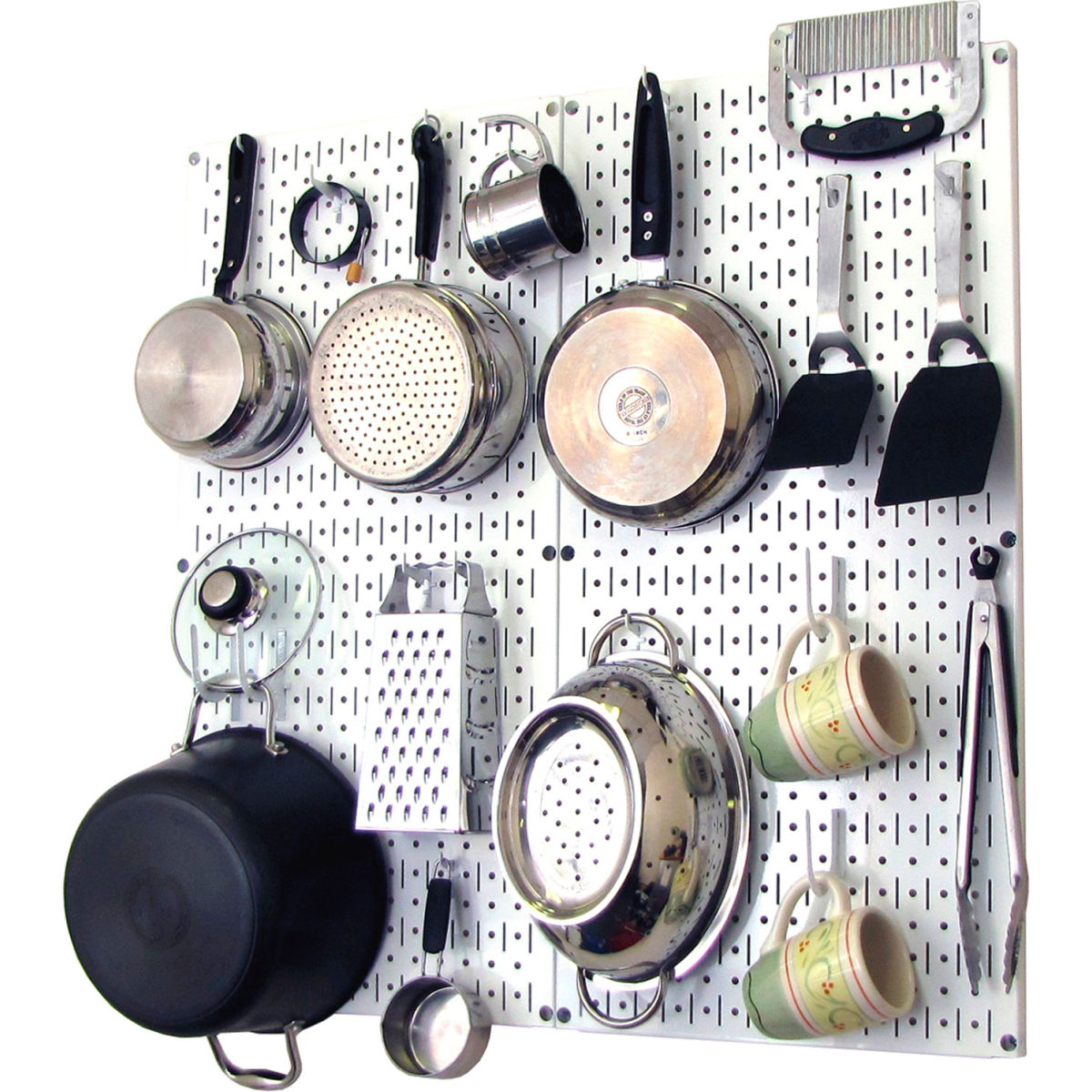 Kitchen Pegboard Pack Storage & Organization Kit, White - 32 x 32 x 6 in.
