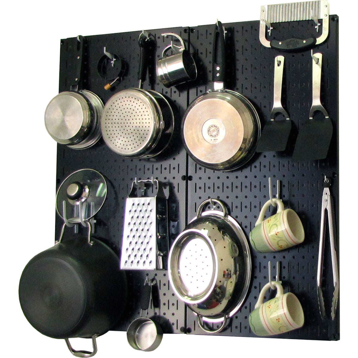 B1296624 Kitchen Pegboard Pack Storage & Organization Kit, Black & White - 32 x 32 x 6 in.