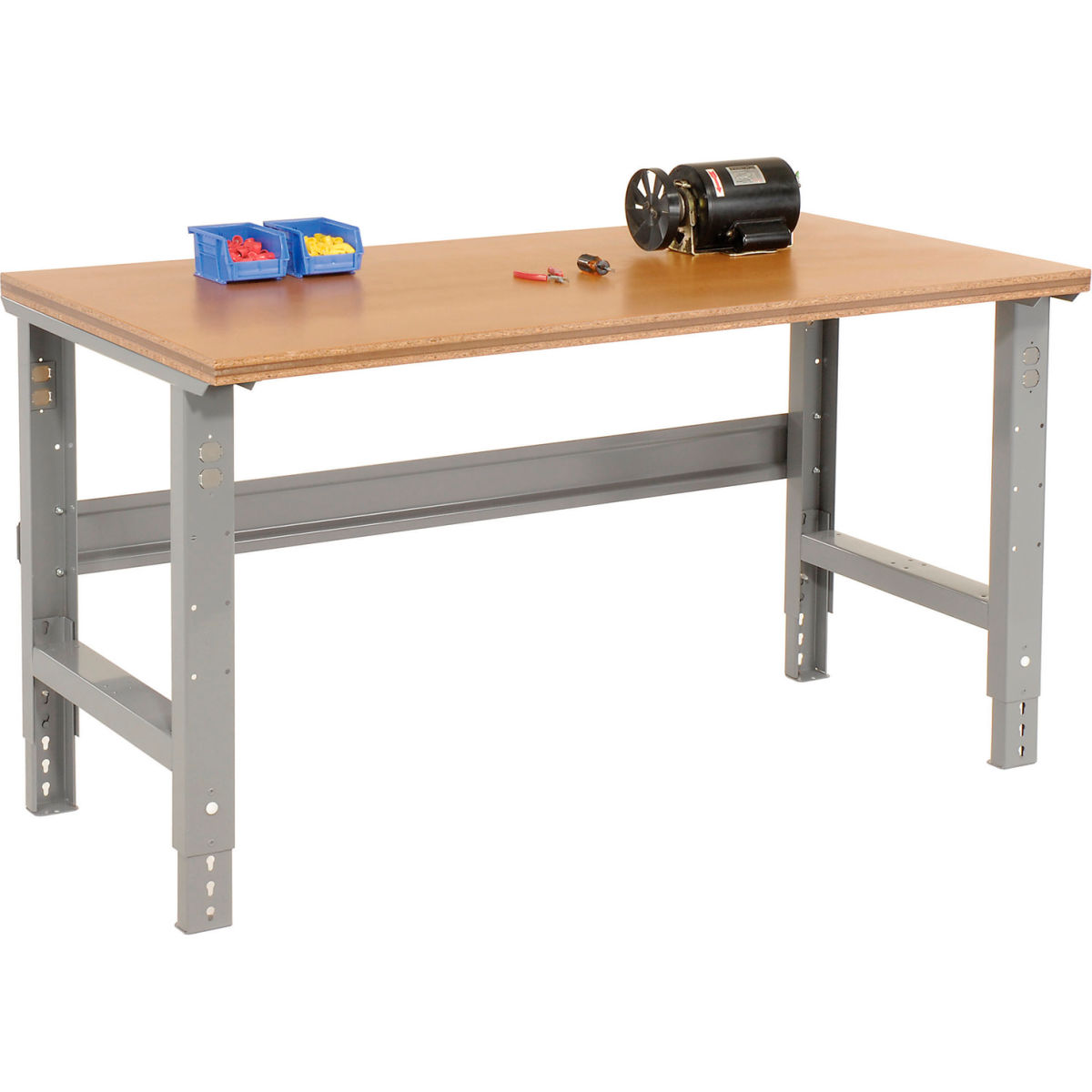 Adjustable Height C-Channel Leg Workbench with Shop Top Square Edge - Gray - 48 x 30 in.