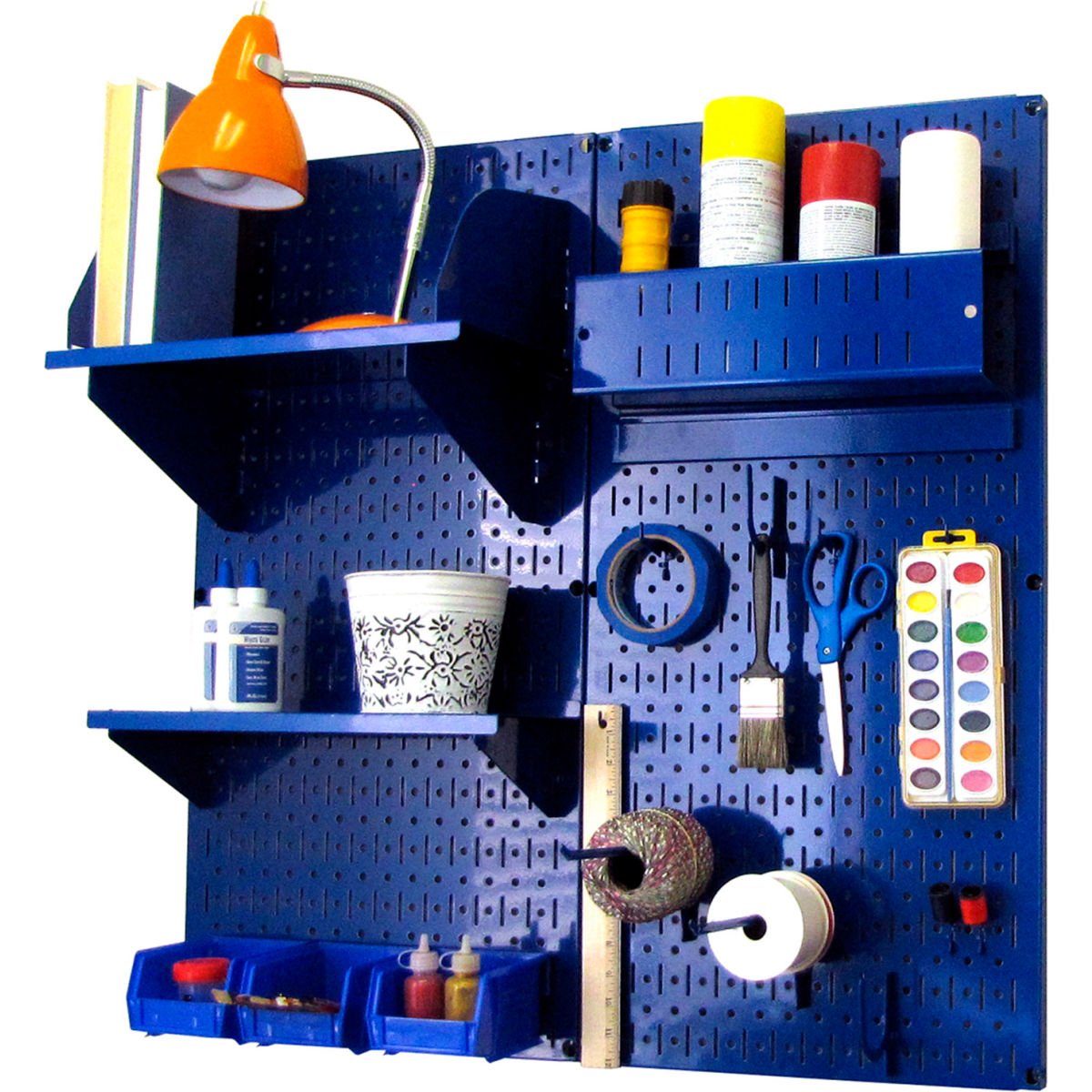 B1296593 Pegboard Hobby Craft Organizer Storage Kit, Blue - 32 x 32 x 9 in -  Wall Control