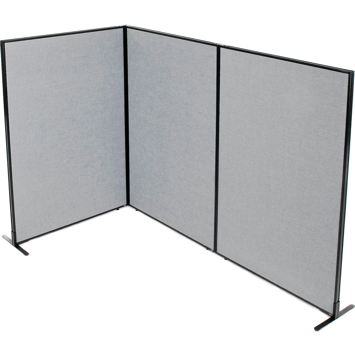 Picture of Global Industrial 695054GY Interion Freestanding 3-Panel Corner Room Divider&#44; Gray - 48.25 x 72 in.